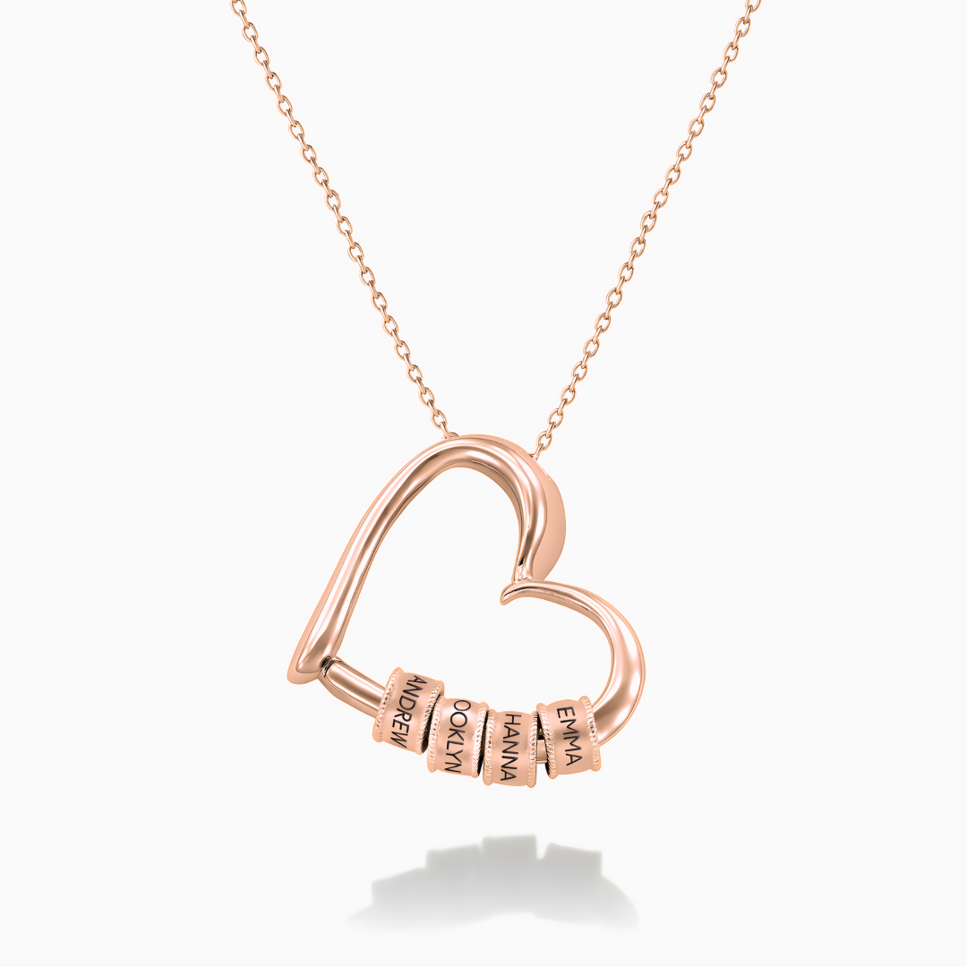 COLLIER EN FORME DE CŒUR AVEC PRÉNOMS