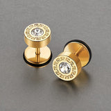 Theron Keyline Stud Earring | White Gold