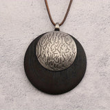 Bohemian Retro Style Spiral Medallion Pendant Long Necklace