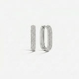 Small Gigi Sparkling Hoops | White Gold