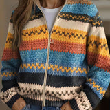 YSEULT | VESTE TRICOTÉE ZIGZAG MULTICOLORE