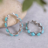 Elegant Bohemian Diamond Turquoise U-Shape Earrings