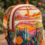 Desert Sunset Cactus Quilted Backpack
