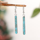 BOUCLES D'OREILLES ÉLÉGANT ANTIQUE ARGENT PLAQUÉ TURQUOISE GÉOMÉTRIE MOTIF GOUTTE