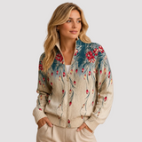ZILLAH | VESTE IMPRIMÉE PLUME DE PAON FLORALE