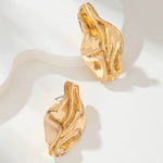 Bohemian Gold Plated Irregular Geometric Stud Earrings