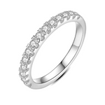 Moissanite Wedding Band - White Gold
