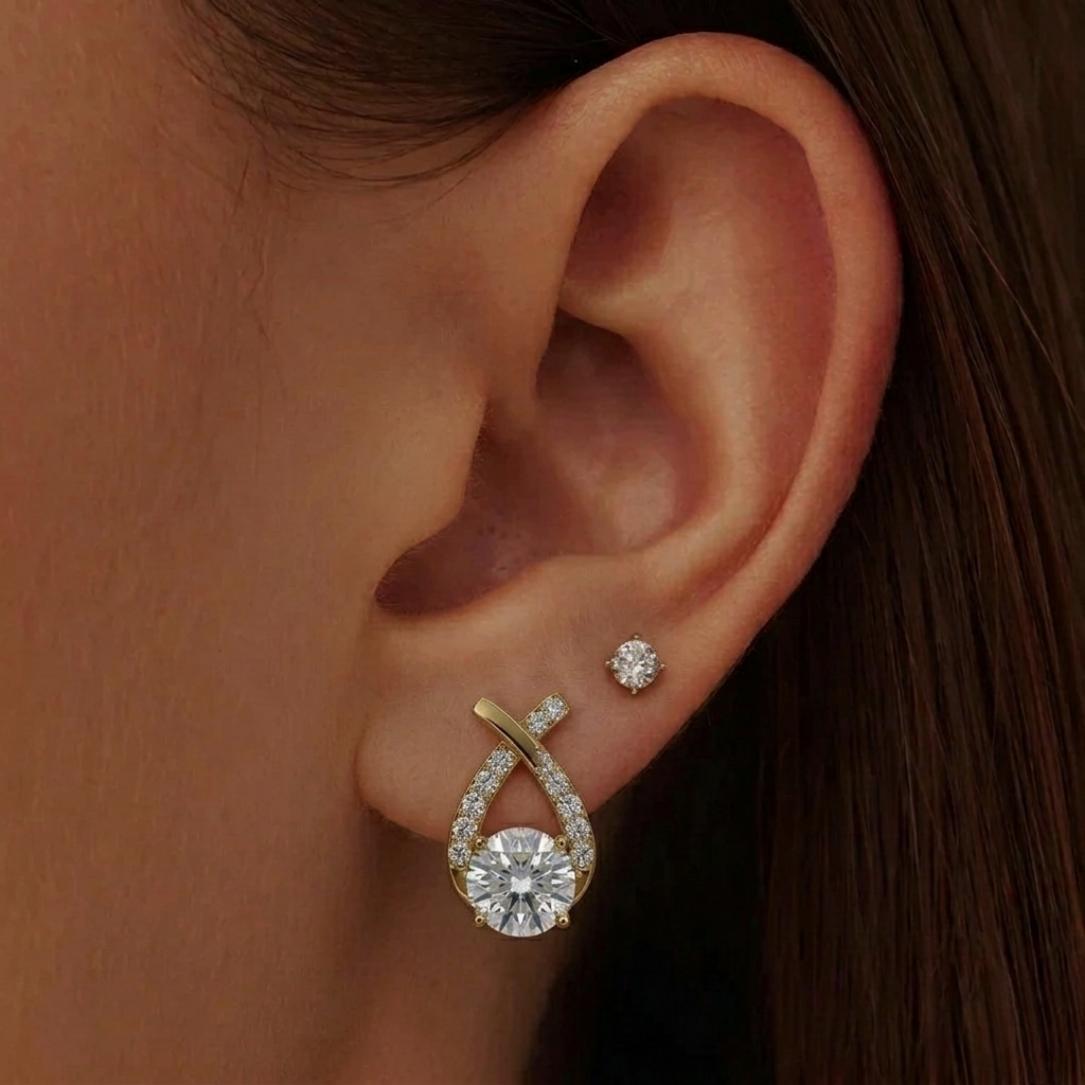 BOUCLES D'OREILLES | OR BLANC