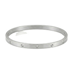 BRACELET RIGIDE ZIRCONES SERTIES | ARGENT