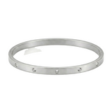 BRACELET RIGIDE ZIRCONES SERTIES | ARGENT