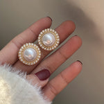 Vintage Pearl Earrings Gold Drop