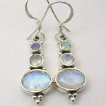 Vintage Bohemian Moonstone Long Dangle Earrings