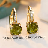 Vintage Bohemian Green Cubic Zirconia Golden Claw Earrings