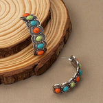 BOUCLES D'OREILLES SUD-OUEST AMÉRICAIN TURQUOISE ARGENT CRÉOLE