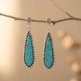 BOUCLES D'OREILLES VINTAGE SUD-OUEST AMÉRICAIN TURQUOISE GOUTTE