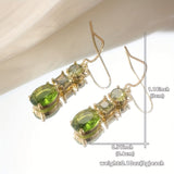 Vintage Bohemian Style Green Zirconia Geometric Earrings