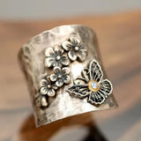 BAGUE VINTAGE ARGENT PLAQUÉ FLEUR