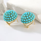 BOUCLES D'OREILLES ÉLÉGANT PALAIS TURQUOISE GRAPPE CLOU D'OREILLE
