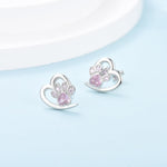 Sparkling Paw Heart Earrings