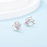 Sparkling Paw Heart Earrings