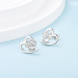 Sparkling Paw Heart Earrings