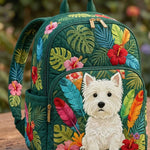 Westie Tropical Quilted Backpack