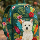Westie Tropical Quilted Backpack