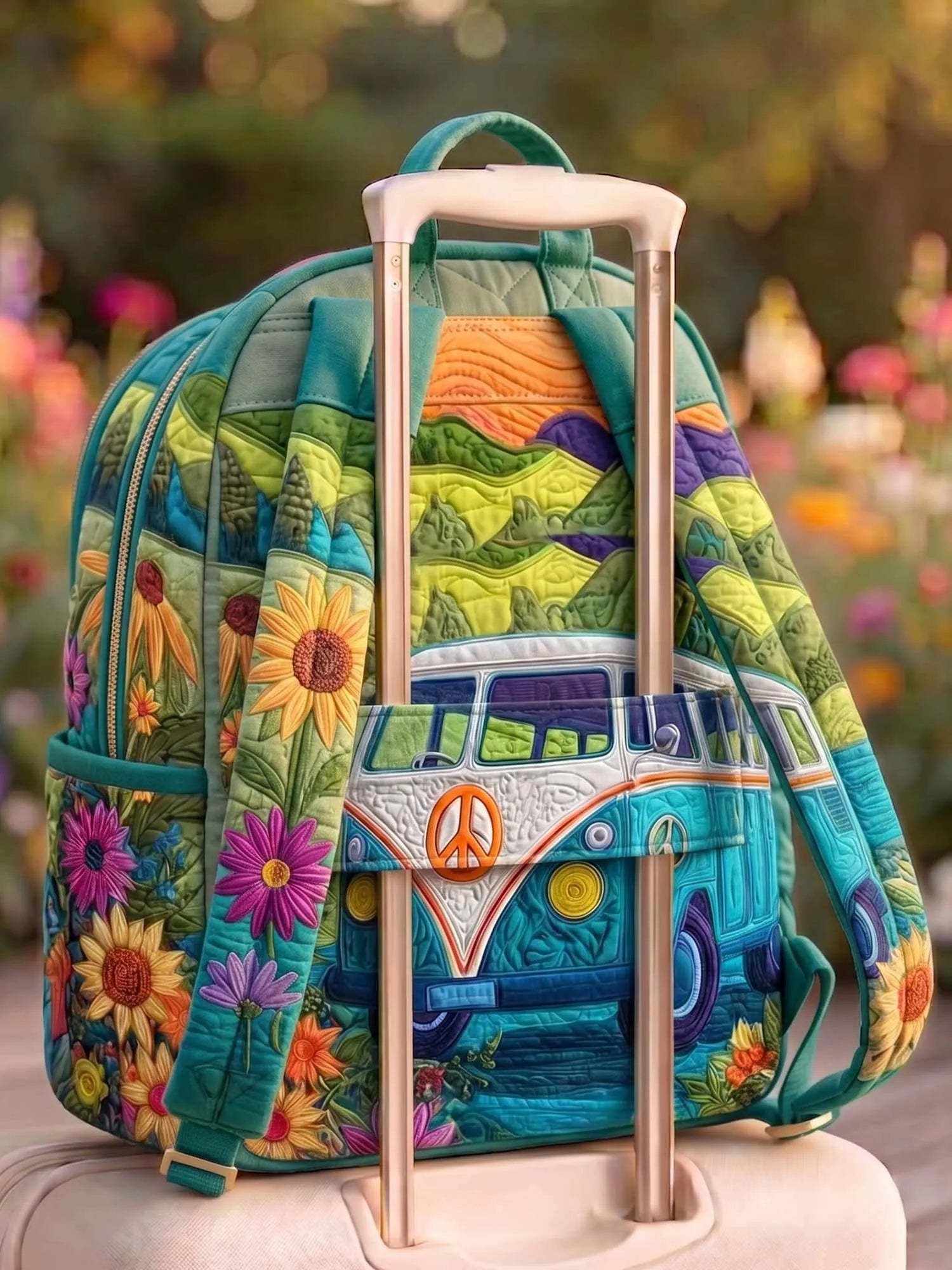 Hippie Van Mountain Quilted Backpack