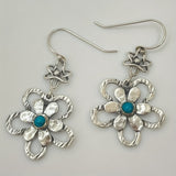 Vintage Bohemian Turquoise Flower Drop Earrings