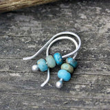 BOUCLES D'OREILLES ARTISANAL TURQUOISE PERLE GOUTTE