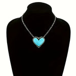 Bohemian Style Turquoise Heart Pendant Necklace