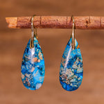 Bohemian Blue Multicolor Natural Stone Earrings