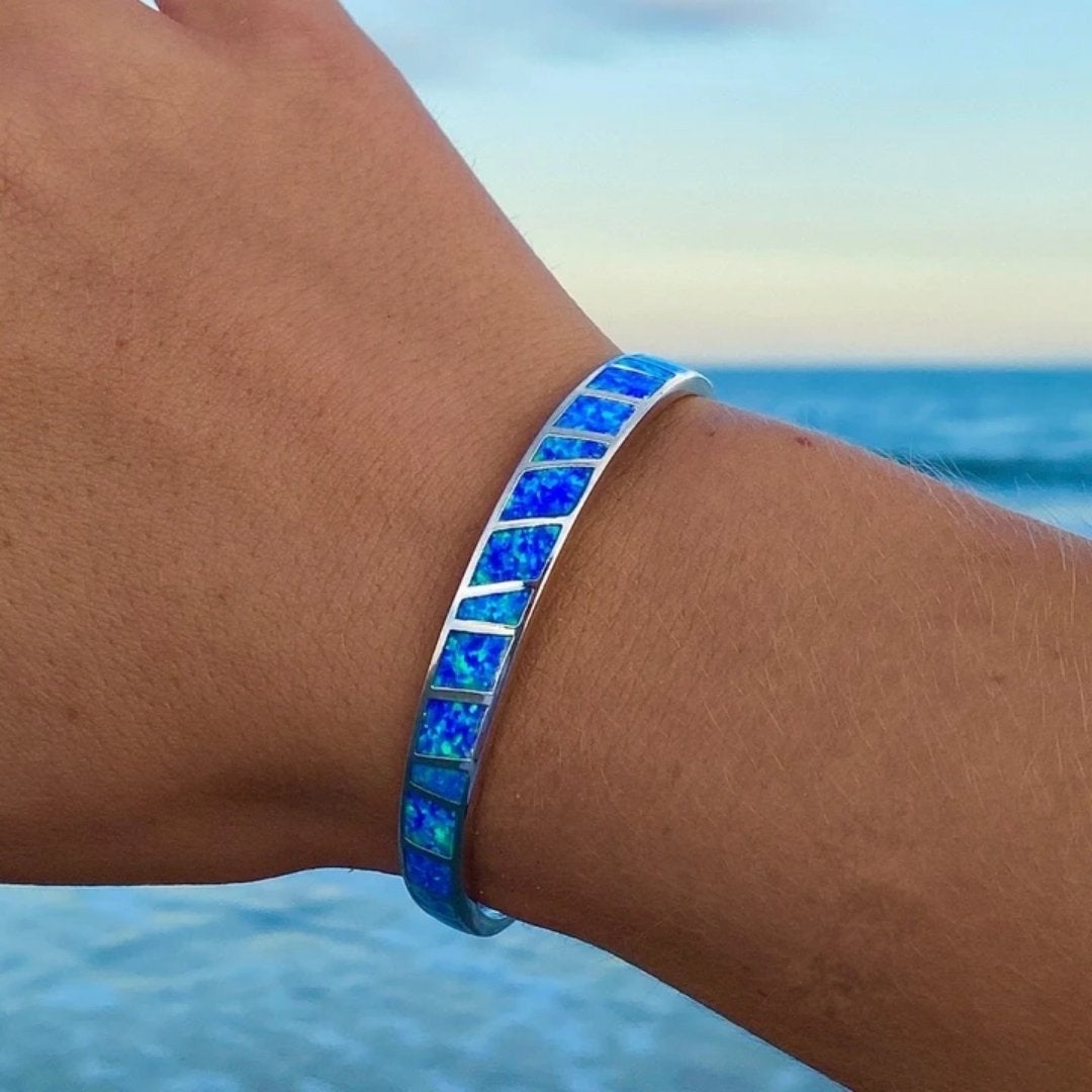 Exclusive Blue Opal and Silver Bracelet