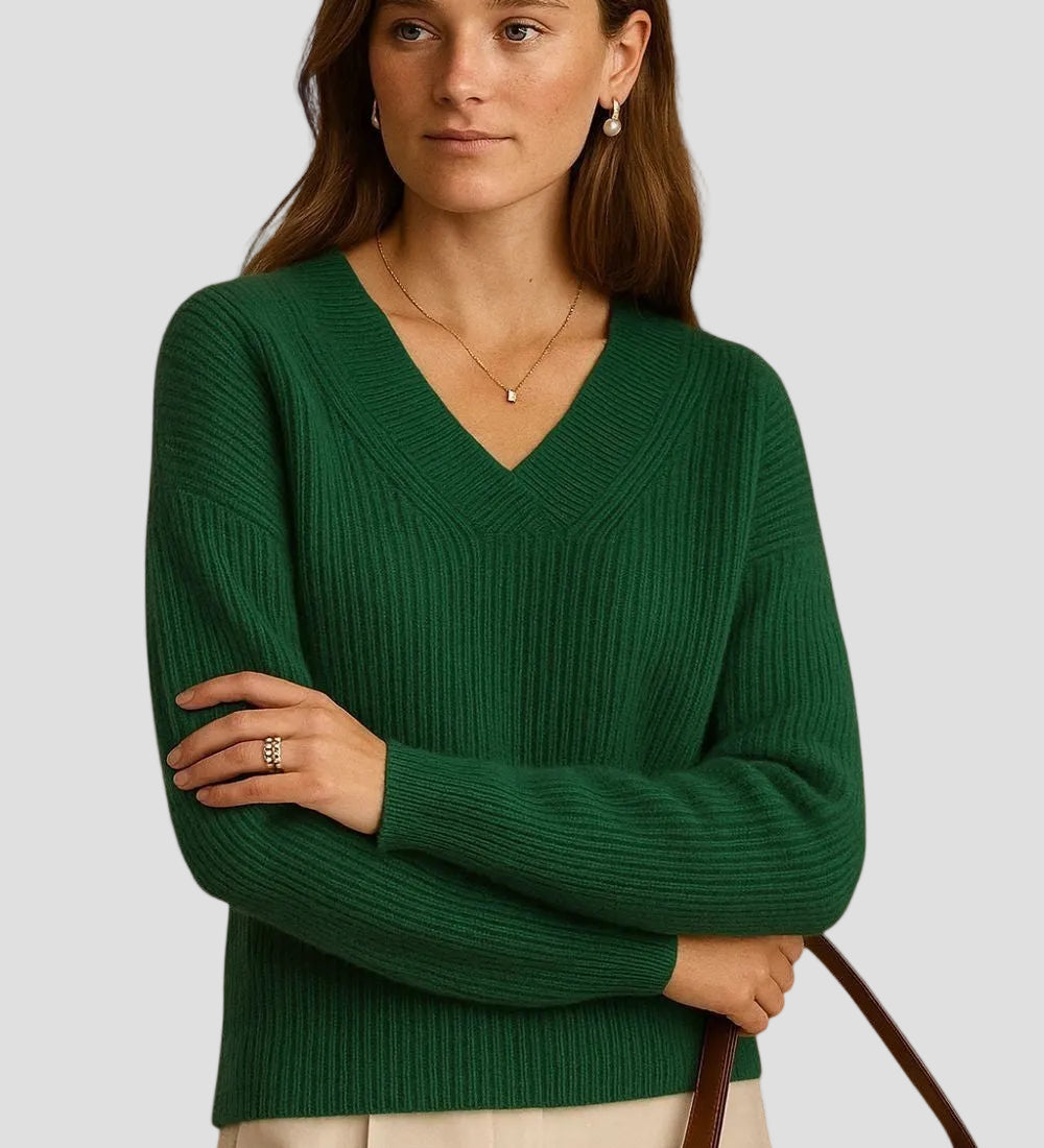 ÉLIANE | PULL CACHEMIRE ÉMERAUDE