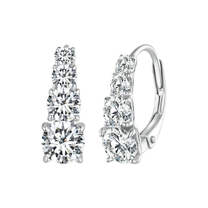 Carol four stone earrings - White gold