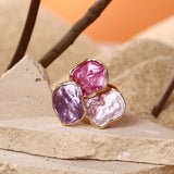Bohemian Enamel Geometrical Irregular Square Ring