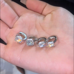 Nadine square earrings | White Gold
