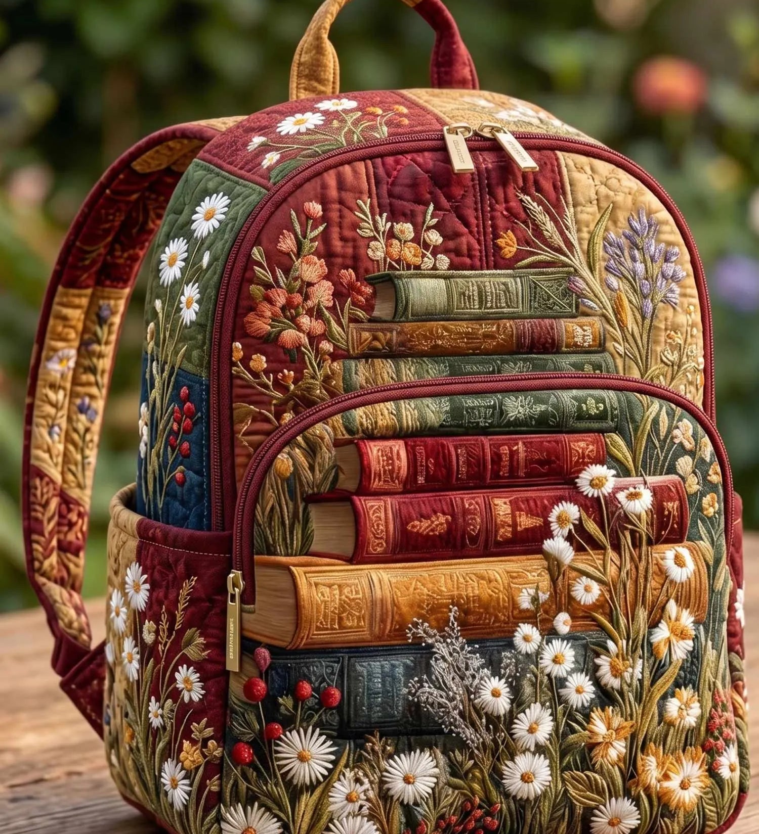 Patchwork Book Quilted Backpack