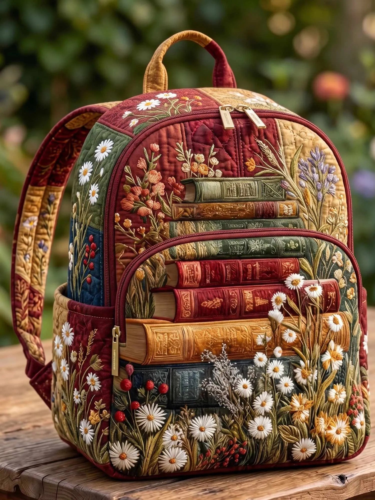 Patchwork Book Quilted Backpack