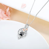 Lucky Paw necklace with heart, bone and infinity symbol