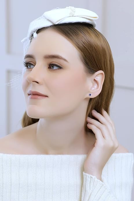 Classic Sapphire Stud Earrings | White Gold