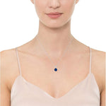Round Cut Sapphire Necklace | White Gold