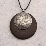 Bohemian Retro Style Spiral Medallion Pendant Long Necklace