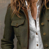 Blazer Vintage da Donna con Rifiniture a Zigzag
