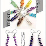 Boho Colorful Natural Gemstone Drop Earrings