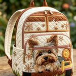 Yorkie Truck Quilted Backpack