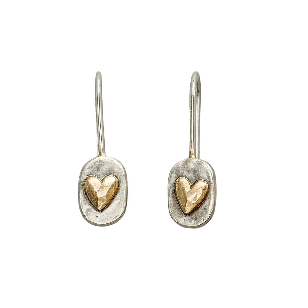 BOUCLES D'OREILLES VINTAGE CŒUR | ARGENT DORÉ