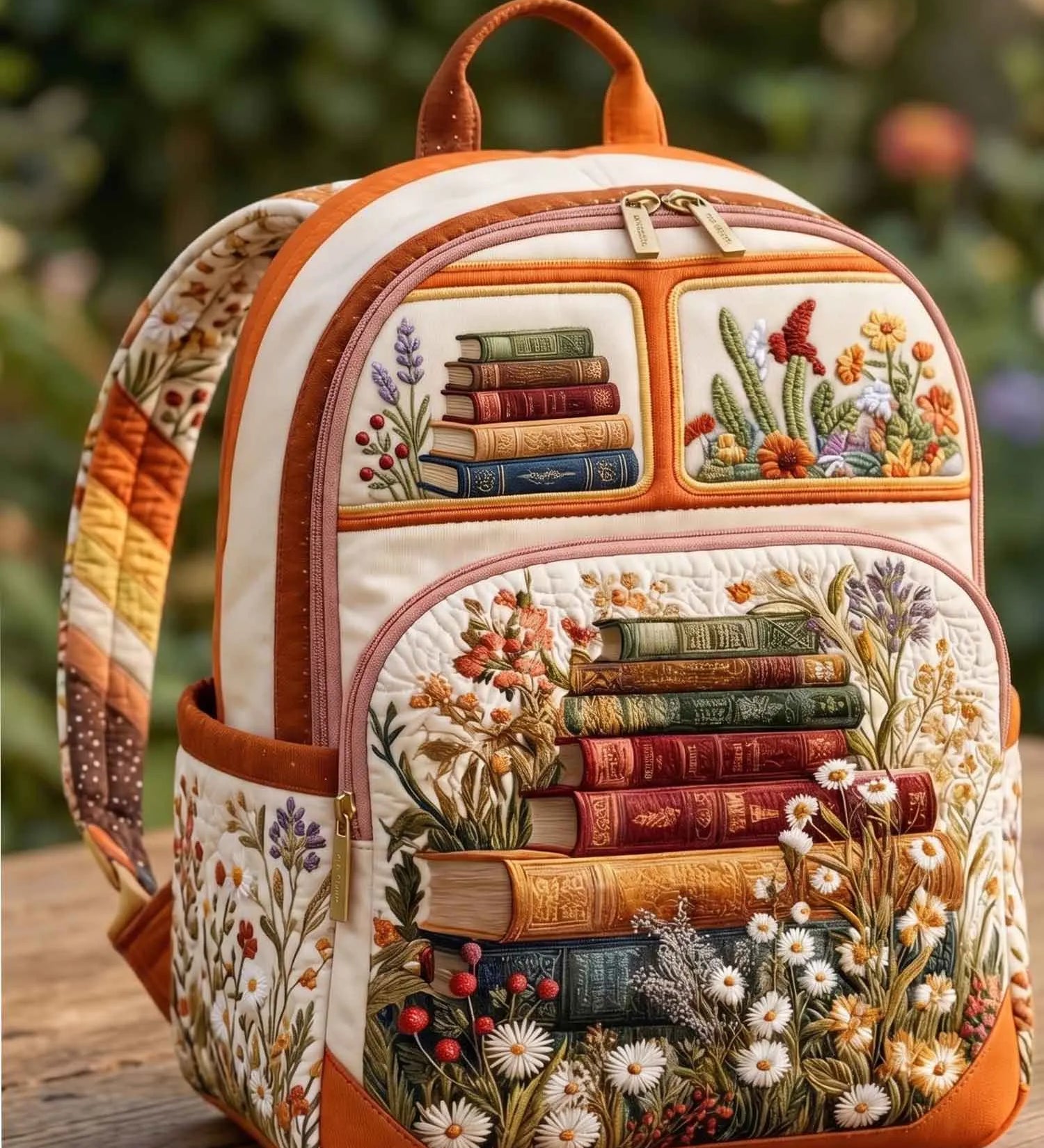 Sunset Book Van Quilted Backpack