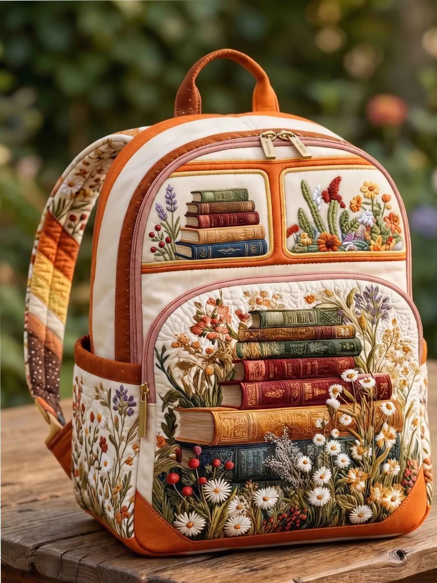 Sunset Book Van Quilted Backpack