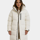 DORÉLIE | LONG MANTEAU MATELASSÉ À CAPUCHE